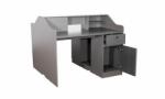  Birou dublu operational YF670-2, gri 1801, 120x120cm, Pal melaminat