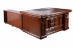  Birou Directorial A-2405, 180x95cm, cu extensie laterala si rollbox, culoare Nuc, lemn+mdf