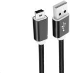 Winner Group WG - Cablu de date USB Mini-B (5 pini)-USB-A / 1m / împletit din nailon / negru (11118)