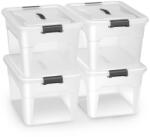 Juskys Set 4 cutii organizare plastic semitransparente cu capac 30L (300391)