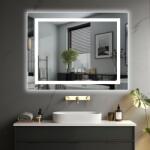 Ireda Oglindă baie LED 80x60 cm, ceas, dezaburire, reglare lumină (BLS-LD8118_IRD-007_80x60š)