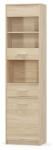 TEMPO KONDELA Vitrines szekrény 1D1W1S, sonoma tölgyfa, TEYO (185719)