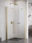 Radaway Nes Brushed Gold KDD-B szögletes szálcsiszolt arany zuhanykabin 90B+100J (10024090-99-01L+10024100-99-01R)