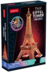 CubicFun 3D puzzle játék 51 darabos Eiffel torony éjszakai változat LED világítással (3D-L534)