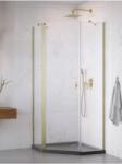 Radaway Nes Brushed Gold PTJ szögletes szálcsiszolt arany zuhanykabin 90x100J (10052000-99-01R+10052800-99-01)