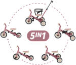 Petite&Mars Multifunkciós tricikli 5in1 Turbo Dusty Rose (613821)
