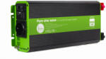 EnerGenie EG-PWC-PS1000-01 áramátalakító és inverter Automatikus 1000 W Fekete, Zöld (EG-PWC-PS1000-01)