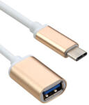  Кабел, No brand, USB Type-C to USB 3.0 F, Gold - 18291 (DE-18291)