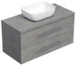 SAT Fürdőszobaszekrény lappal SAT Cube Way 100x53x46 cm beton matt CUBE461003BESAT45 (CUBE461003BESAT45)