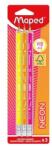 Maped háromszögletű grafitceruza radírral 3 db-os - Black Peps Neon (IMA853710)