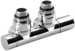 SAPHO - TWIN középső csatlakozású szelepkészlet, fényes króm CP401S (SH0438)