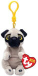 Ty Beanie Bellies Izzy - Barna kutya fekete fülekkel plüss kulcstartó (TY_43104)