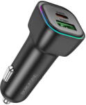 BOROFONE USB-C + USB-A cu LED 30W Negru
