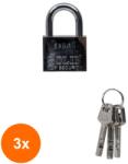 Z-tools Set 3 x Lacat Patrat Cromat, cu 3 Chei, 40 mm (LIZ-3xZLN-ZLN1779)