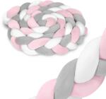 Ricokids 3m-es kiságyi kötőpárna - rózsaszürke-szürke (722103)