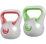 Gorilla Sports Kettlebell súlyzó szett műanyag 14/16 kg (100641-00006-0032) - kokiskashop