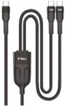 Ttec Data кабел ttec AlumiCable Duo USB-C - 2 USB-C 100W Fast Charge Cable, 150cm - Черен