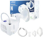 NOVAMA Aparat de aerosoli Novama N, nebulizator cu compresor, functionare continua, sistem de economisire a medicamentului, fabricat fara bisfenol (BPA) si ftalati, masca copii si adulti SoftTouch, mustiuc
