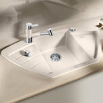 BLANCO Zia 9 E aszimmetrikus Silgranit 93x51 cm mosogató csepegtetővel és távműködtetővel, törtfehér 527211 (527211)