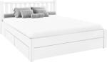 TEMPO KONDELA Franciaágy tárhellyel, 180x200, fehér, LUSY - kondela