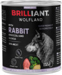 Brilliant Wolfland Monoprotein nyúl & brokkoli-quinoa nedves kutyaeledel (6 x 800 g) 4.8kg