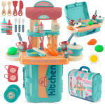 RicoKids Játékkonyha, Ricokids, 42 x 20, 5 x 54, 5 cm, tűzhellyel, kiegészítőkkel, bőrönddel, hordozható (TE772901)