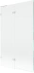 Mexen Lunar L, kétszárnyú kádparaván bal oldali 110 x 150 cm, 8 mm-es átlátszó üveg, fehér profil, 897L-110-100-20-00-L (897L-110-100-20-00-L)