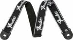 Fender Quickgrip Running Logo Running Logo Black and White Curea de chitară