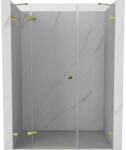 Mexen Lunar, bal oldali billenő zuhanyajtó 135 cm, átlátszó üveg, arany profil, 834S-135-050-50-00-L (834S-135-050-50-00-L)