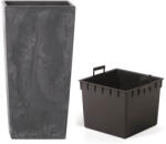 Prosperplast Ghiveci cu inserție URBI SQUARE BETON EFFECT antracit 14 cm