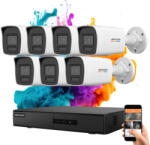 Hikvision ColorVu 7 kamerás IP kamera rendszer 6MP színes éjszakai képpel
