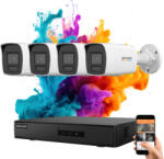 Hikvision ColorVu 4 kamerás IP kamera rendszer 6MP színes éjszakai képpel