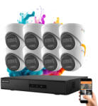 Hikvision ColorVu 8 kamerás IP dome kamera rendszer 6MP színes éjszakai képpel