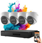 Hikvision ColorVu 4 kamerás IP dome kamera rendszer 6MP színes éjszakai képpel