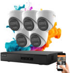 Hikvision ColorVu 5 kamerás IP dome kamera rendszer 6MP színes éjszakai képpel