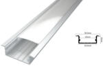 Alu-LED Alumínium profil Led szalaghoz Recessed-3, opál búrával (14463)