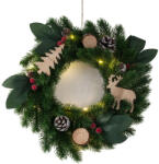  Karácsonyi Koszorú LED Világítással - 20 cm
