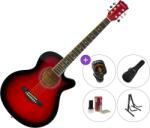 Pasadena SG026C-38 Premium SET Red Sunburst Chitară acustică jumbo