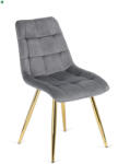 Mebel Elite Szürke Bársony Étkezőszék Arany Lábbal. CARO