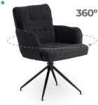 Mebel Elite Forgó Étkező/Tárgyaló Fotel Fekete Színben