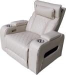  Luxus elektromos relax fotel, lábtartóval, pohártartóval, világítással AirLeather bézs