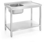 HENDI Egymedencés mosogató alul polccal - HENDI, Profi Line, Bal, 1000x700x(H)850mm (0812945)