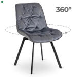 Mebel Elite Szürke Bársony Forgó Étkezőszék. MARCO