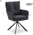 Mebel Elite Forgó Étkező/Tárgyaló Fekete Színben. CITY