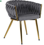 Mebel Elite Elegáns Szürke Étkezőszék Arany Lábbal. CAPRI