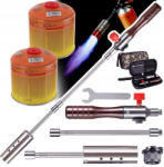 TC Technic Szétszedhető gázégő fa nyéllel szövet tokban + 2 db EliCo 500g gázpatron 7/16" TC Technic UP309-2_65500