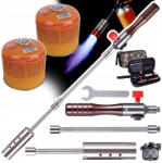 Technic Szétszedhető gázégő fa nyéllel szövet tokban + 2 db EliCo 300g gázpatron 7/16" TC Technic UP309-2_65300