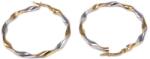 Ékszershop Bicolor csavart arany karika fülbevaló (1330731)