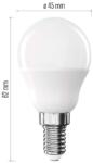 Legrand/Emos EMOS ZQ1E41, LED izzó Classic Mini Globe / E14 / 6, 5 W (60 W) / 806 lm / Meleg fehér (ZQ1E41)