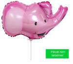 Mezőfi Team Kft Elefánt fej, rózsaszín, pálcás, mini fólia lufi